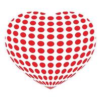 Dotted abstract heart icon, simple style vector