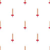 Red and white striped candle pattern seamless vector
