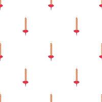 Red and white striped candle pattern seamless vector