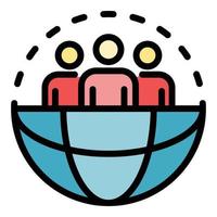 Global social service icon color outline vector