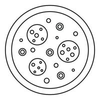 Pizza icon, outline style vector