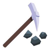 Mining axe icon isometric vector. Truck industry vector