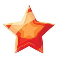 Red star icon, cartoon style vector