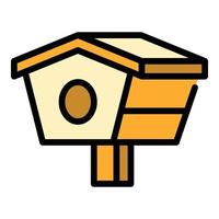 Kidergarten bird house icon color outline vector