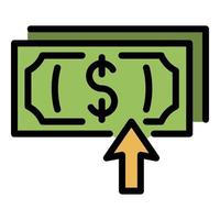 Pack of dollars up arrow icon color outline vector