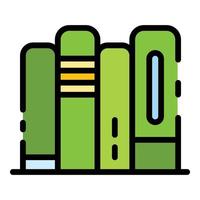 Books stack icon color outline vector