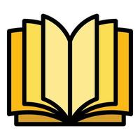 Open book icon color outline vector