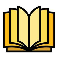 Open book icon color outline vector