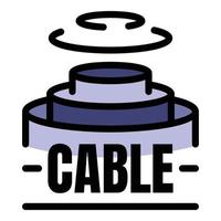 Fiber optic cable structure icon color outline vector