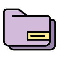 File folder icon color outline vector