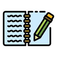 Writing notebook icon color outline vector