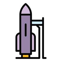 Student rocket construction icon color outline vector