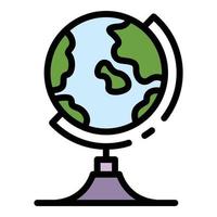 Geography globe icon color outline vector