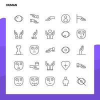 Set of Human Line Icon set 25 Icons Vector Minimalism Style Design Black Icons Set Linear pictogram pack