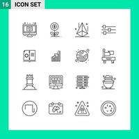 16 Universal Outlines Set for Web and Mobile Applications tool design dollar shape geometry Editable Vector Design Elements