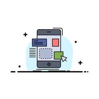 drag mobile design ui ux Flat Color Icon Vector