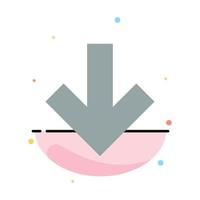 Arrow Down Back Abstract Flat Color Icon Template vector