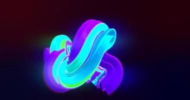 Abstract beautiful bright volumetric multi-colored luminous energy electric spinning figures and spirals, 3d lines on a dark background photo