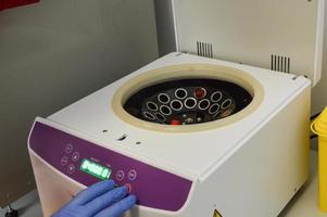 Beautiful round centrifuge for test tubes and flasks in a medical chemical research laboratory photo