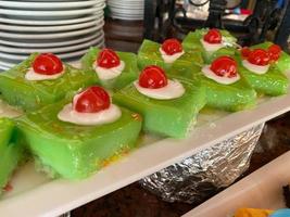 Turkish colorful desserts for picking up from buffet for hotel system of all-inclusive. Copy space. High quality photo