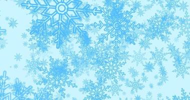 Abstract background of blue cold winter Christmas New Year holiday snowflakes. Screensaver beautiful photo