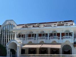 Facade of a tourist resort with a lot of balconies seen in Germany photo