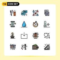 16 User Interface Flat Color Filled Line Pack of modern Signs and Symbols of future electronic message cloth people Editable Creative Vector Design Elements