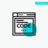 Browser Internet Code Coding turquoise highlight circle point Vector icon
