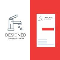 Bath Bathroom Cleaning Faucet Shower Grey Logo Design and Business Card Template vector