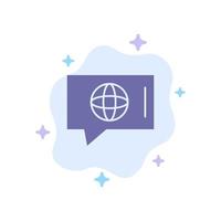 Chat World Technical Service Blue Icon on Abstract Cloud Background vector