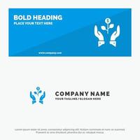 Growth Business Grow Growing Dollar Plant Raise SOlid Icon Website Banner and Business Logo Template vector