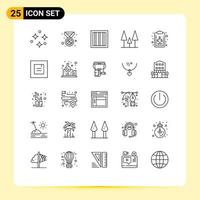 25 Universal Line Signs Symbols of popup organization chart jail diagram trees Editable Vector Design Elements