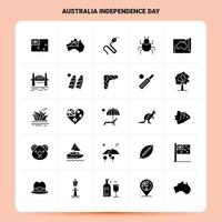 sólido 25 día de la independencia de australia conjunto de iconos diseño de estilo de glifo vectorial conjunto de iconos negros diseño de ideas de negocios web y móvil ilustración vectorial vector