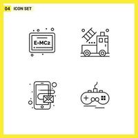 Pictogram Set of 4 Simple Filledline Flat Colors of board mobile car transparent wireless Editable Vector Design Elements