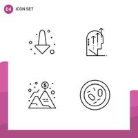 Modern Set of 4 Filledline Flat Colors and symbols such as arrow flag emotional intelligence success Editable Vector Design Elements