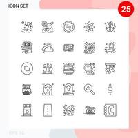 concepto de 25 líneas para sitios web móviles y aplicaciones configuración de playa engranaje de flecha elementos de diseño vectorial editables a la derecha vector