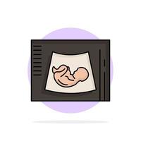 Maternity pregnancy sonogram baby ultrasound Flat Color Icon Vector