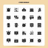 Solid 25 Cyber Monday Icon set Vector Glyph Style Design Black Icons Set Web and Mobile Business ideas design Vector Illustration