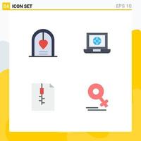 4 Flat Icon concept for Websites Mobile and Apps arch archive marriage world zip Editable Vector Design Elements