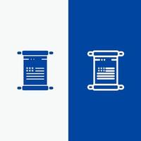 texto de desplazamiento americano usa línea y glifo icono sólido bandera azul línea y glifo icono sólido bandera azul vector