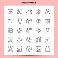 esquema 25 personas de negocios conjunto de iconos diseño de estilo de línea vectorial conjunto de iconos negros paquete de pictogramas lineales web y diseño de ideas de negocios móviles ilustración vectorial vector