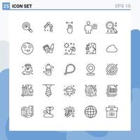 Set of 25 Modern UI Icons Symbols Signs for profile description four body right Editable Vector Design Elements