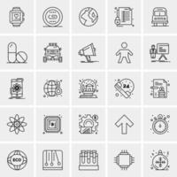 25 iconos de negocios universales vector ilustración de icono creativo para usar en proyectos relacionados con la web y dispositivos móviles