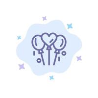 Balloon Love Wedding Heart Blue Icon on Abstract Cloud Background vector