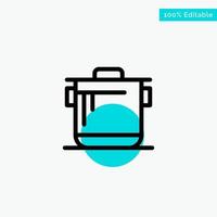 Cooker Kitchen Rice Cook turquoise highlight circle point Vector icon