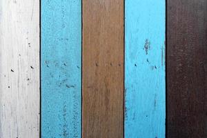 The brown, white and blue wooden background. photo