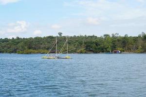 Equipment for trapping fish in the dam photo