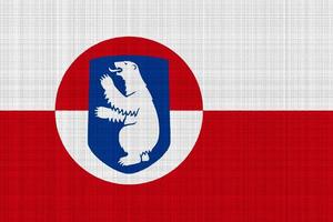 bandera y escudo de Groenlandia sobre un fondo texturizado. collage conceptual. foto