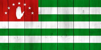 Flag of Abkhazia on a textured background. Concept collage. photo