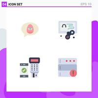 Modern Set of 4 Flat Icons and symbols such as chat qr nature game alert Editable Vector Design Elements
